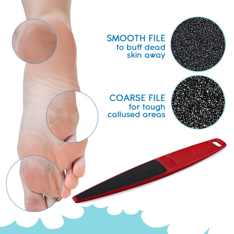 Flowery Original Swedish Clover Red Foot File, Pedicure Foot Scrubber, 60/100 Grit - RED - Image 3